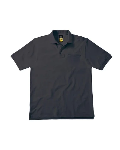 Energy Pro Polo uomo cotone 100%, regular fit, con taschino Dark Grey
