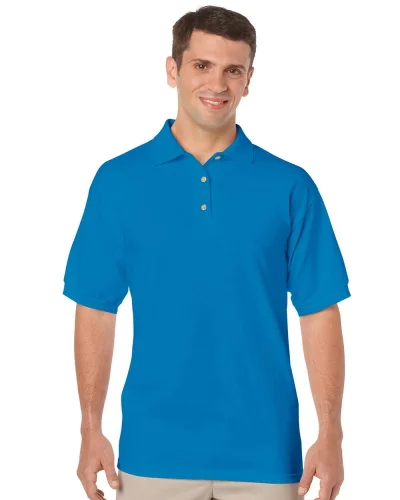 Polo uomo Gildan DryBlend cotone-pol. Regular, senza etichette