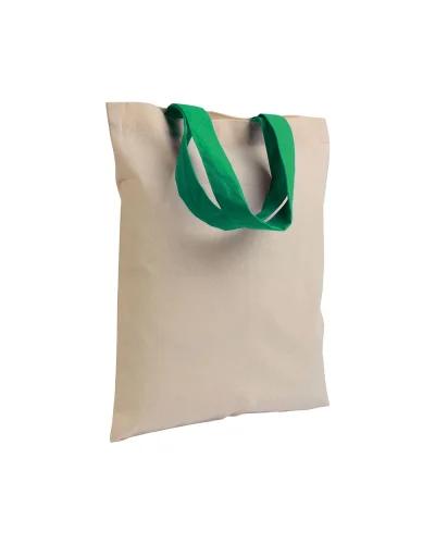 Shopper mini cotone 135g manici corti colorati Verde