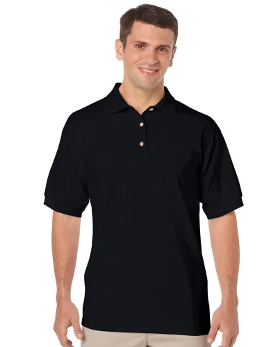 Polo uomo Gildan DryBlend cotone-pol. Regular, senza etichette Black
