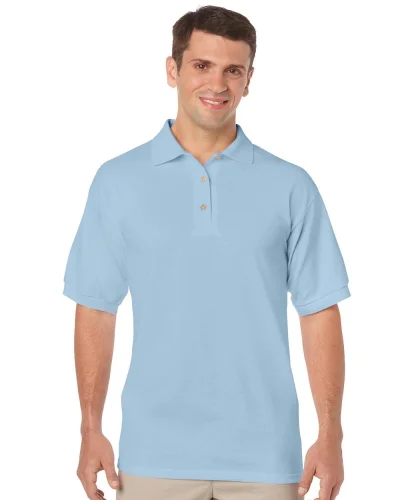 Polo uomo Gildan DryBlend cotone-pol. Regular, senza etichette Light Blue