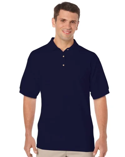 Polo uomo Gildan DryBlend cotone-pol. Regular, senza etichette Navy