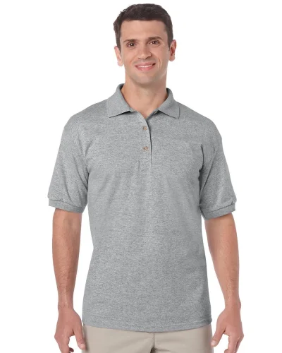 Polo uomo Gildan DryBlend cotone-pol. Regular, senza etichette Sport Grey