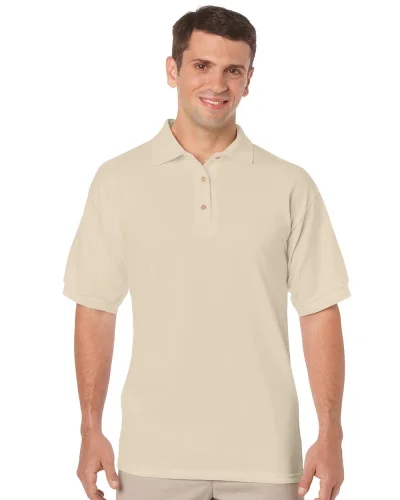 Polo uomo Gildan DryBlend cotone-pol. Regular, senza etichette Sand