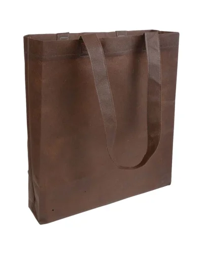 Shopper Rewind TNT 80g Manici Lunghi 36x40x9 cm Soffietto Marrone
