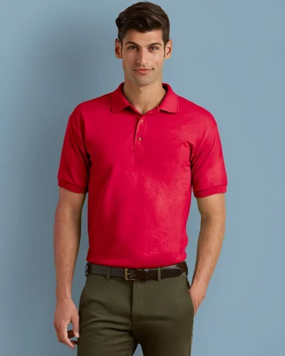 Polo uomo Gildan DryBlend cotone-pol. Regular, senza etichette