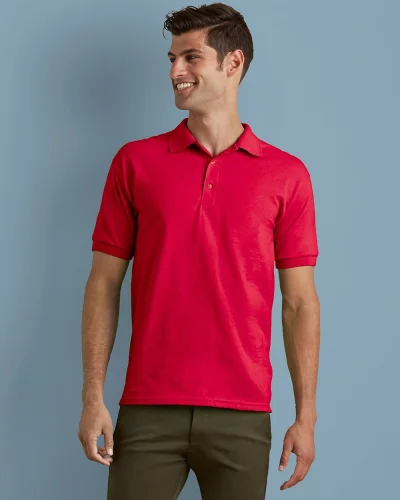 Polo uomo Gildan DryBlend cotone-pol. Regular, senza etichette