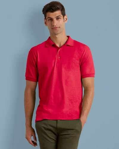 Polo uomo Gildan DryBlend cotone-pol. Regular, senza etichette