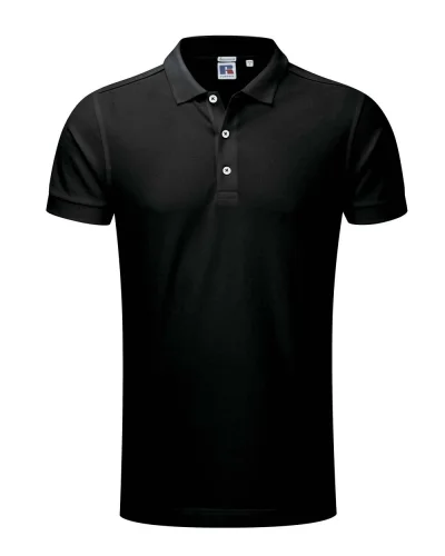 Polo uomo slim fit cotone ed elastan Nero