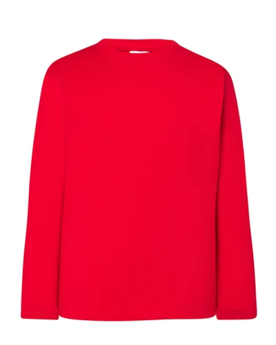 T-shirt bambino Kid a manica lunga 100% cotone regular fit Red
