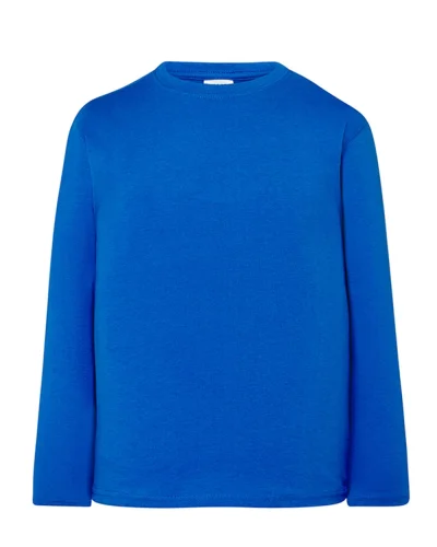 T-shirt bambino Kid a manica lunga 100% cotone regular fit Royal Blue