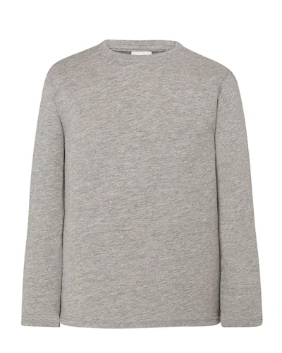 T-shirt bambino Kid a manica lunga 100% cotone regular fit Grey Melange
