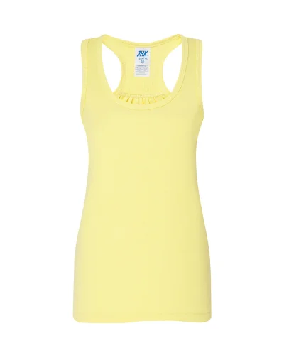 Canotta bimba cotone 100%  spalline incrociate regular Light Yellow