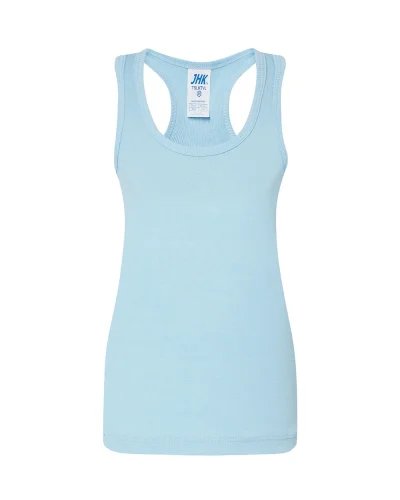 Canotta bimba cotone 100%  spalline incrociate regular Sky Blue