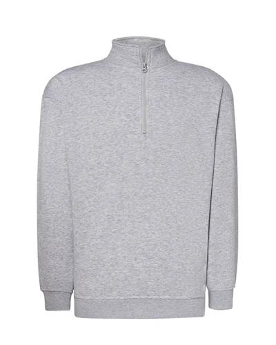 Felpa JHK uomo mezza zip regular, polsini elastici Ash