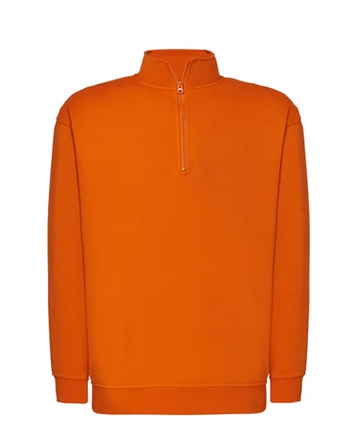 Felpa JHK uomo mezza zip regular, polsini elastici Arancione