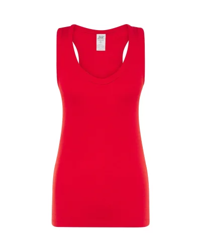 JHK Aruba Canotta Donna Slim 100% Cotone Spalline Incrociate Red