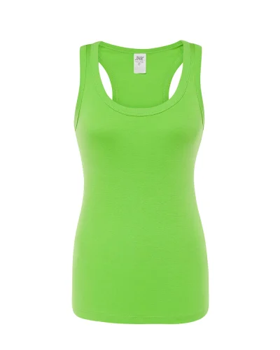 JHK Aruba Canotta Donna Slim 100% Cotone Spalline Incrociate Lime