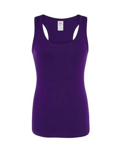 JHK Aruba Canotta Donna Slim 100% Cotone Spalline Incrociate Purple