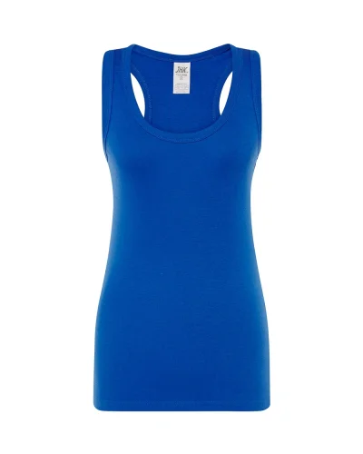 JHK Aruba Canotta Donna Slim 100% Cotone Spalline Incrociate Royal Blue