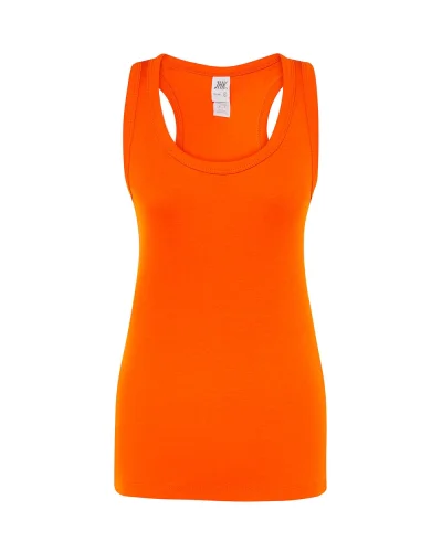 JHK Aruba Canotta Donna Slim 100% Cotone Spalline Incrociate Arancione