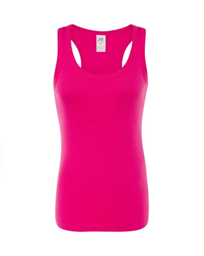 JHK Aruba Canotta Donna Slim 100% Cotone Spalline Incrociate Fucsia