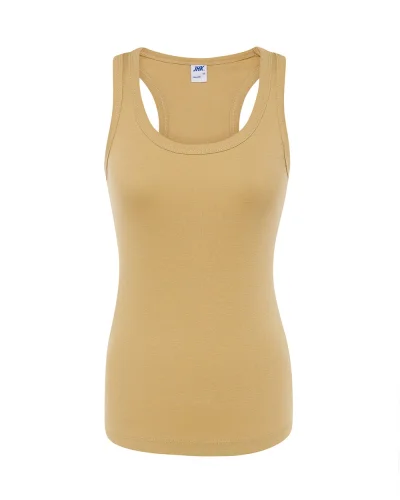 JHK Aruba Canotta Donna Slim 100% Cotone Spalline Incrociate Sand