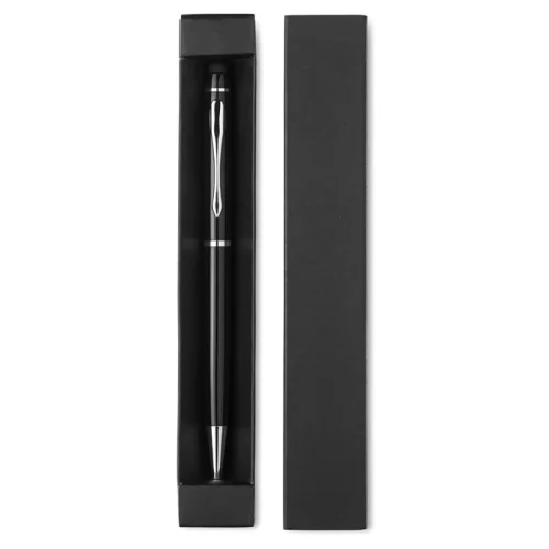 EDUAR Penna a Sfera Twist Alluminio con Touch e Refill Blu