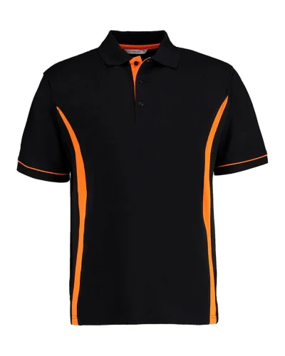 Polo Scottsdale 100% Cotone 210g Regular Manica Contrasto Black/Orange