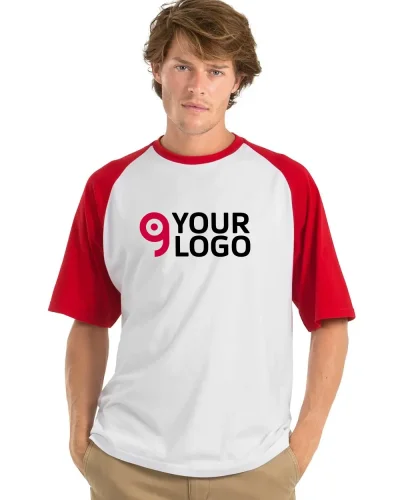 T-shirt Baseball Colorata  100% Cotone 180g Regular Fit