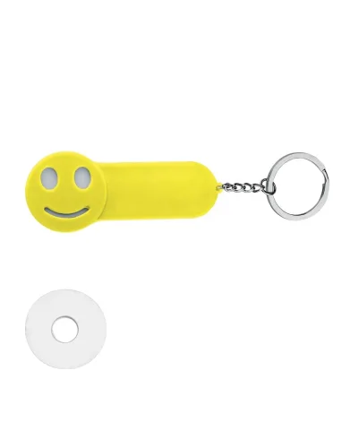 Portachiavi Smile in plastica e metallo con disco per carrello