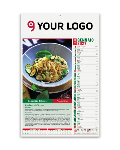 Calendario Gastronomia 2027 con ricette illustrate