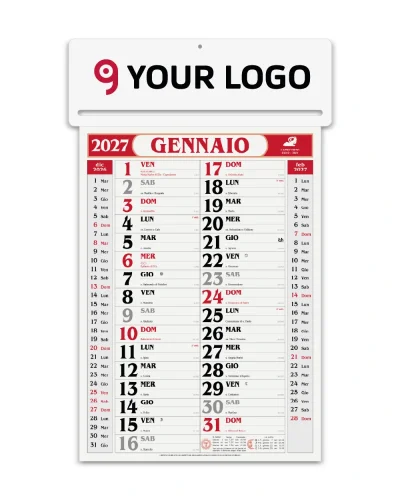 Calendario Olandese Passafoglio 12 mesi carta naturale 70gr