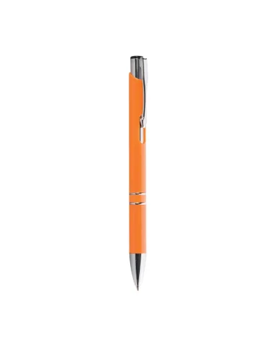 Penna a sfera Vivid nero, plastica colorata, clip metallo cromato Arancio
