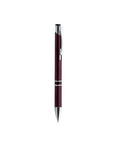 Penna a sfera Vivid nero, plastica colorata, clip metallo cromato Bordeaux
