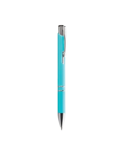 Penna a sfera Vivid nero, plastica colorata, clip metallo cromato Azzurro