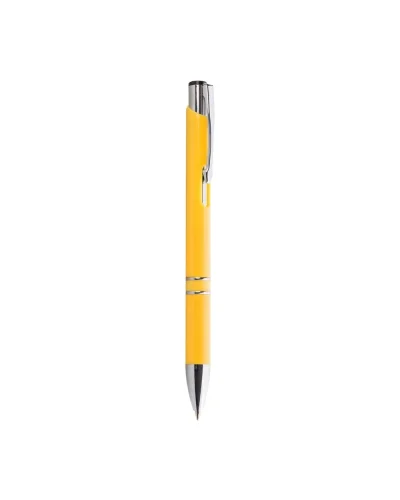 Penna a sfera Vivid nero, plastica colorata, clip metallo cromato Giallo