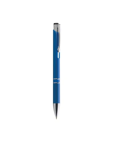 Penna a sfera Vivid nero, plastica colorata, clip metallo cromato Blu