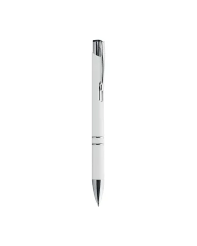 Penna a sfera Vivid nero, plastica colorata, clip metallo cromato Bianco