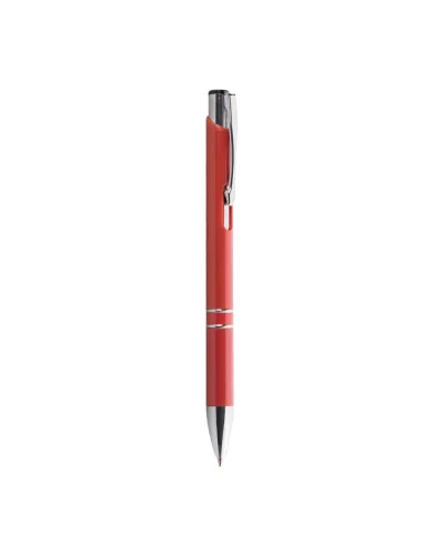Penna a sfera Vivid nero, plastica colorata, clip metallo cromato Rosso