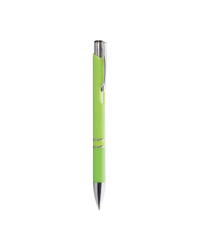 Penna a sfera Vivid nero, plastica colorata, clip metallo cromato Verde lime