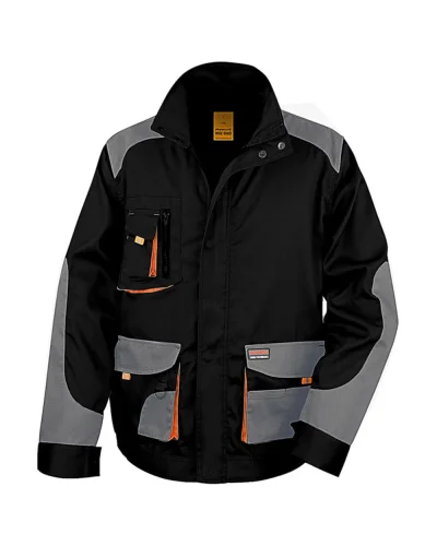 Giacca da lavoro LITE leggera con zip resistente Black/Grey/Orange
