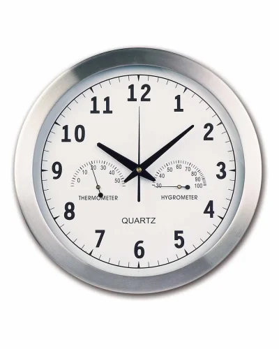 Orologio da parete alluminio e vetro con termometro