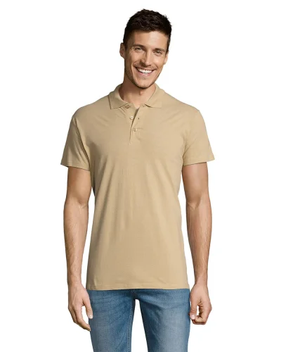 Polo Summer II, 100% Cotone, Regular Fit, 3 Bottoni Sabbia