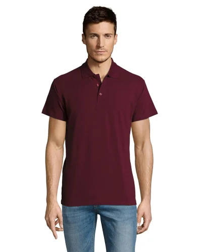 Polo Summer II, 100% Cotone, Regular Fit, 3 Bottoni Bordeaux
