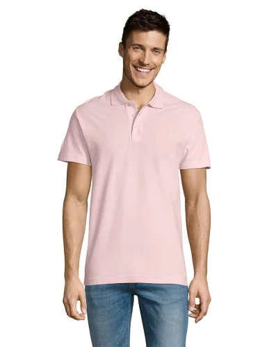 Polo Summer II, 100% Cotone, Regular Fit, 3 Bottoni Rosa