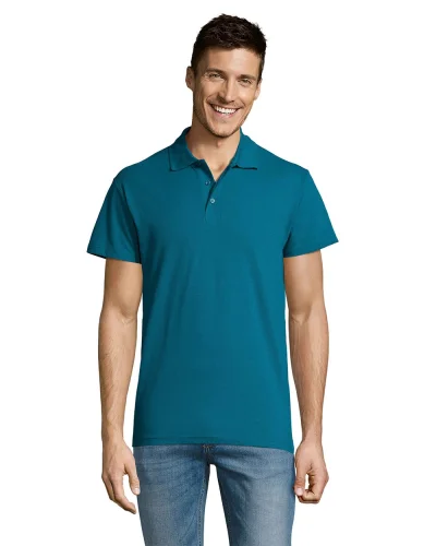 Polo Summer II, 100% Cotone, Regular Fit, 3 Bottoni Blu Anatra