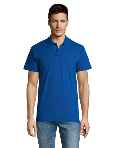 Polo Summer II, 100% Cotone, Regular Fit, 3 Bottoni Blu Royal