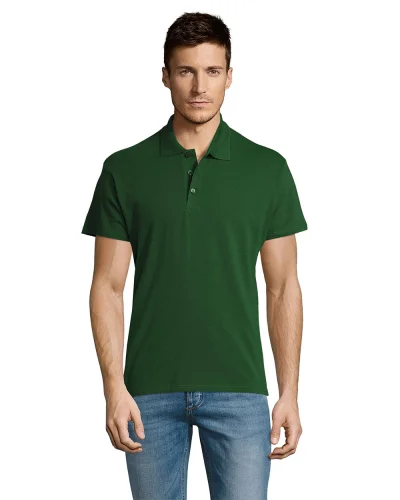 Polo Summer II, 100% Cotone, Regular Fit, 3 Bottoni Verde Inglese