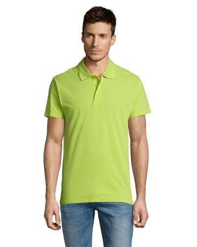 Polo Summer II, 100% Cotone, Regular Fit, 3 Bottoni Verde Mela